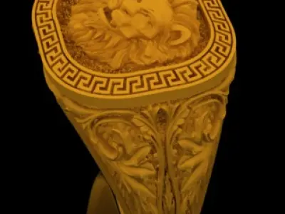 Lion ring 3D print model 10
