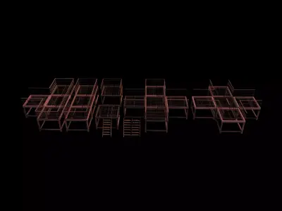 industrial Modular catwalk 3D model