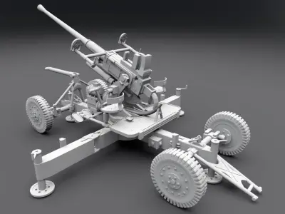 Bofors 40mm Cannon Scale Model 3D print model