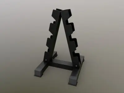 PBR Dumbbell Rack D Low-poly 3D model