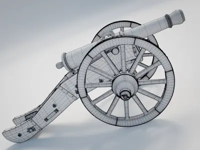 Heavy French Field Cannon 3D model