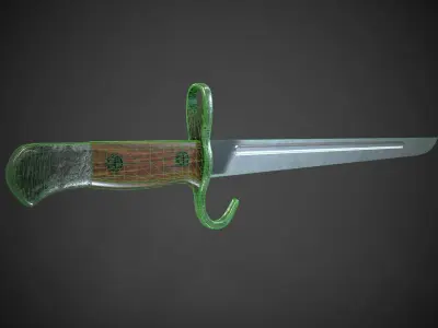 Arisaka Type 38 Bayonet Knife PBR Low-poly 3D model Low-poly 3D model