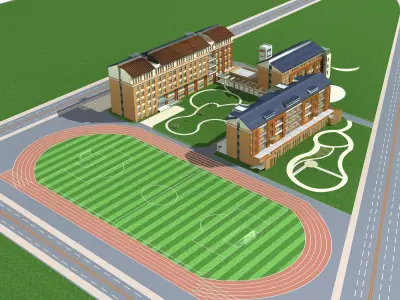 School Building 3D model 37