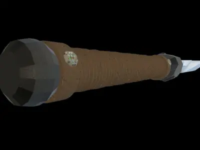 Low Poly Tactical Dagger Knife 3D Model Free low-poly 3D model