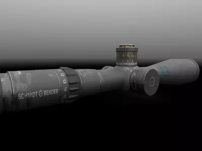 schmidt bender pmii 5-25x56 Sniper Scope Low-poly 3D model