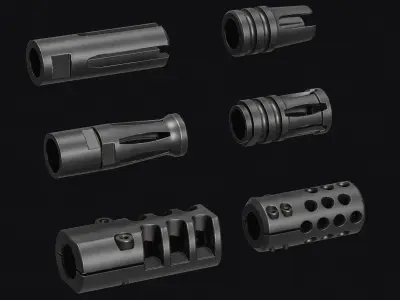 Weapon Muzzle - Suppressor Pack Low-poly 3D model