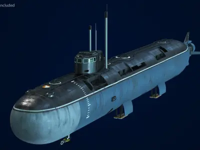 Deep-Sea Nuclear Submarine Losharik 3D model