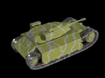 Scifi Tank Free low-poly 3D model