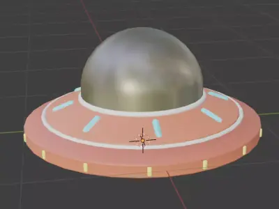 Cartoon Ufo Model Low-poly 3D model