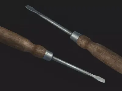 Old Screwdriver PBR Low-poly 3D model
