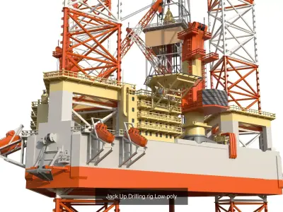 Low-poly models of drilling rigs 3D Model Pack