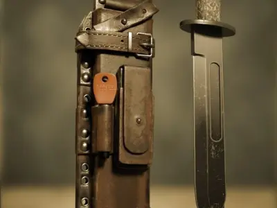 Survival camping Knife Low-poly 3D model