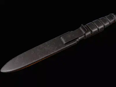 Tactical Knife with Plastic Sheats Low-poly 3D model