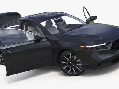 Black Honda Accord 2025 Rigged for Maya 3D model