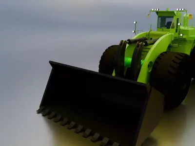 Construction Loader and Farming Tractor Low-poly 3D model
