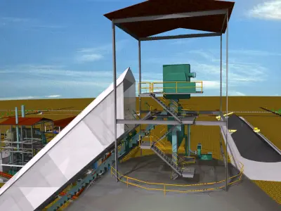 Deep Pan Conveyor Clinker Silo Free 3D model