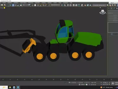 Harvester Forestry 1740 G Simplified Low-poly 3D model