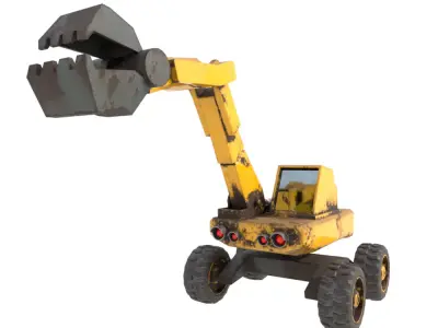 Rigged Excavator 3D model