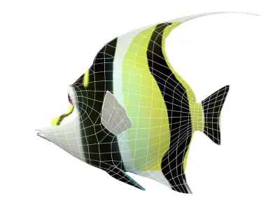 Moorish Idol Animated Fish  Low-poly 3D model