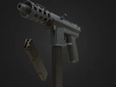 TEC 9 DC9 9mm pistol Low-poly 3D model