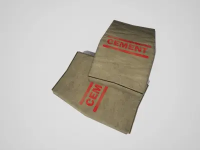 Basic Cement Bag Low-poly 3D model