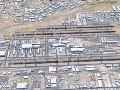 Phoenix Airport 10km Low-poly 3D model