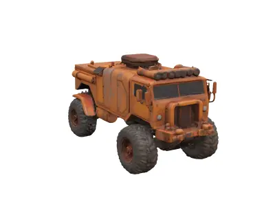 sci fi rusty truck 6x6 3D model