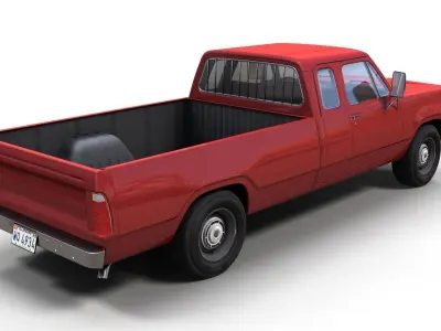 Dodge  Club Cab 1976 pickup Low-poly 3D model