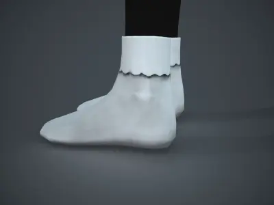 White Socks Style 1  Low-poly 3D model