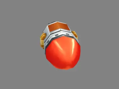 Cartoon missile rocket launcher  Low-poly 3D model