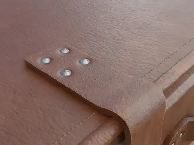 Classic Leather Suitcase Low-poly 3D model