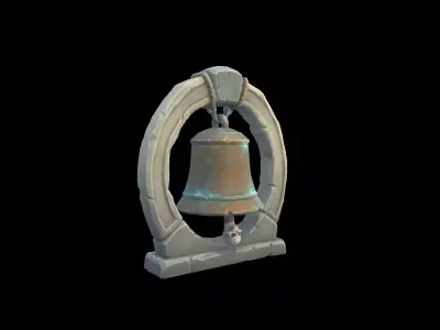 Low Poly Stylized Ancient Ritual Bell Low-poly 3D model