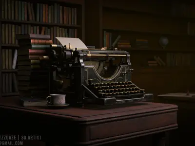 Vintage Mechanical Typewriter 3D model