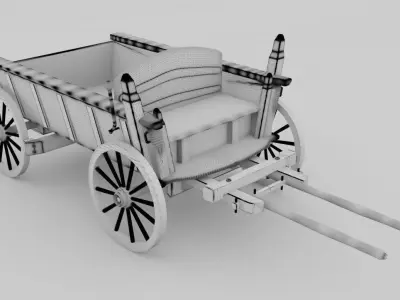 Wooden Wagon 3D model buy
