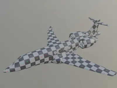 private jet high detailed low poly count 3d model  Low-poly 3D model