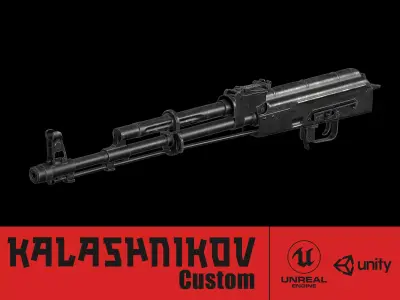 AK74 Receiver Low-poly 3D model