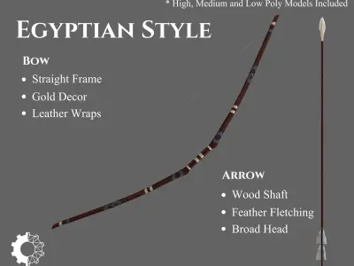 Ancient Collection Weapons Bows and Arrows 3D Model Pack
