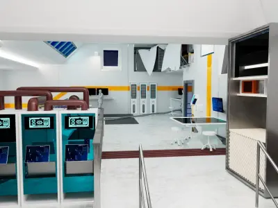 Modular SCI-FI Interior Serie B engineering room 3D model