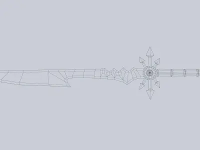 Demonic blade Low-poly 3D model