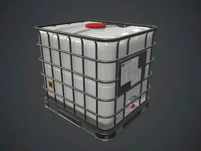 Water Plastic Tank PBR Game Ready Low-poly 3D model