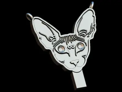 Sphynx Cat pendant 3D print model