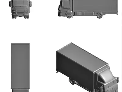 mini goods truck static model 3D print model