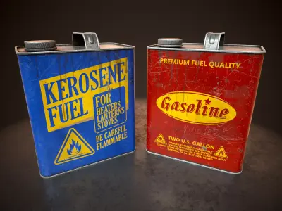 Kerosene and gasoline Low-poly 3D model