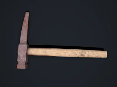 Rusty Hammer Low-poly PBR Free low-poly 3D model