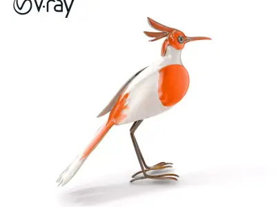Stylized Bird Sculpture D Model Pack Low-poly 3D model