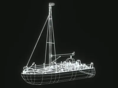  Sailboat Low-poly 3D model