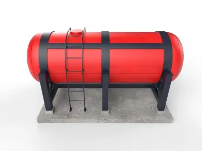 liquid tank M1 - New Low-poly 3D model