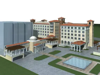 Hotel Building 3D model 32