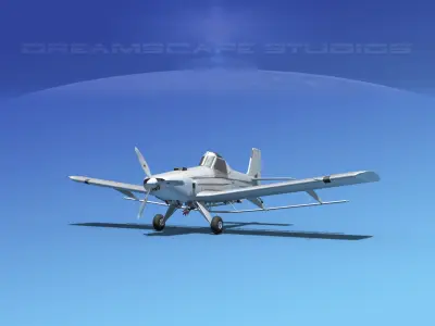 EMB-202 Cropduster Bare Metal 3D model