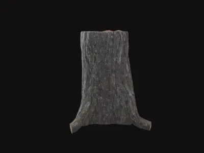 Medieval Tree Trunk V04 Low-poly 3D model